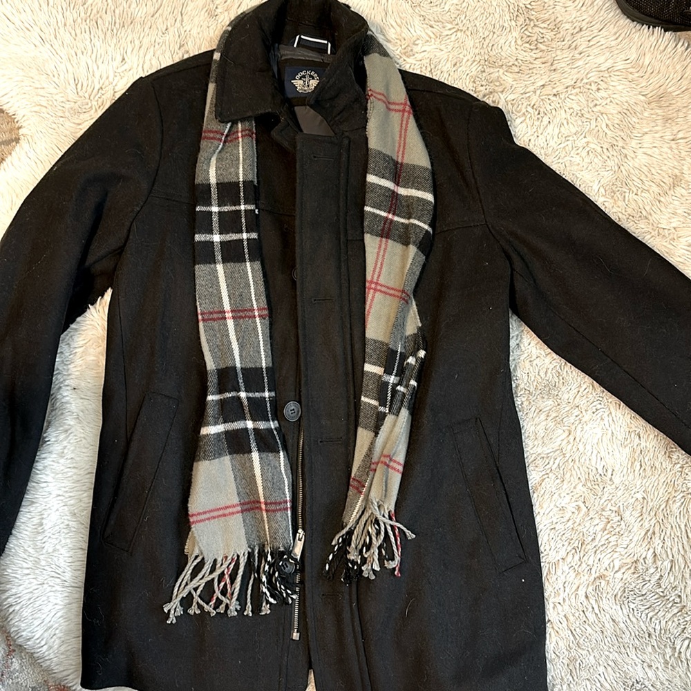 Men’s Wool Blend Scarf Coat